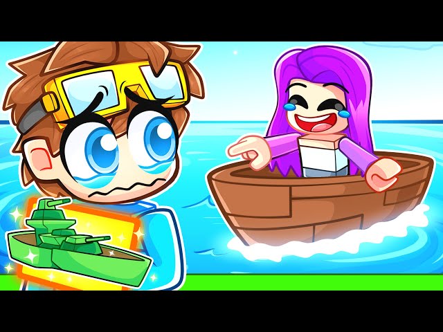 Pretending To Be A NOOB In Roblox Build A Boat, Then Using A $100,000 Boat! class=