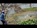 River Fishing|Fisher Man Catching The Rohu Fish In Krishna River|Awesome Fishing video |Fishing