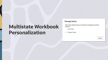 Multistate Workbook Personalization in Oracle Analytics