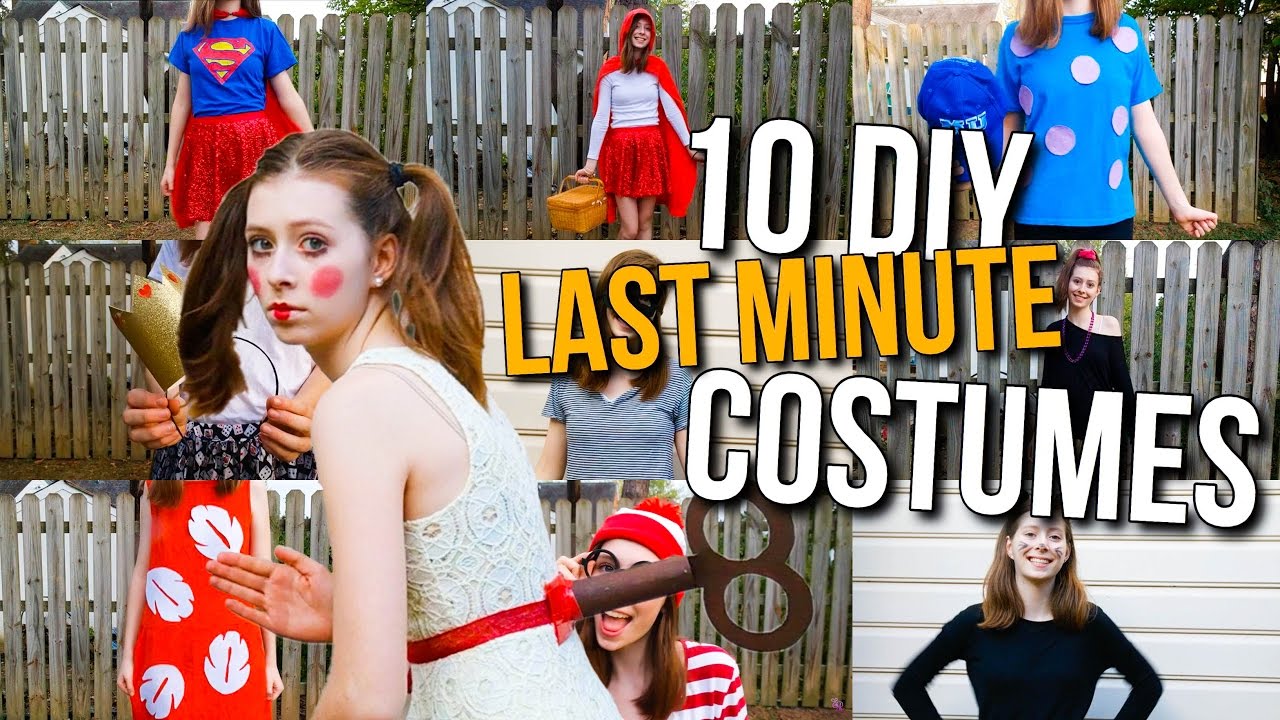 TEN Last Minute DIY Halloween Costumes! Easy, Cheap, & Quick Costume ...