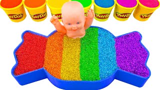 Mixing All My Slime l How To Make Rainbow Candy Bathtub With Glitter Slime | Making By Yoyo Candy