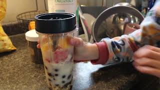 Cook with Me - Making a Strawberry Banana Smoothies  #smoothie #cooking #kidchef #fruit #recipe