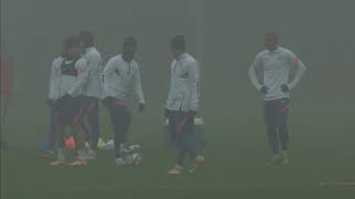 Chelsea Train Under Intense Fog Ahead UCL Match Against Krasnodar