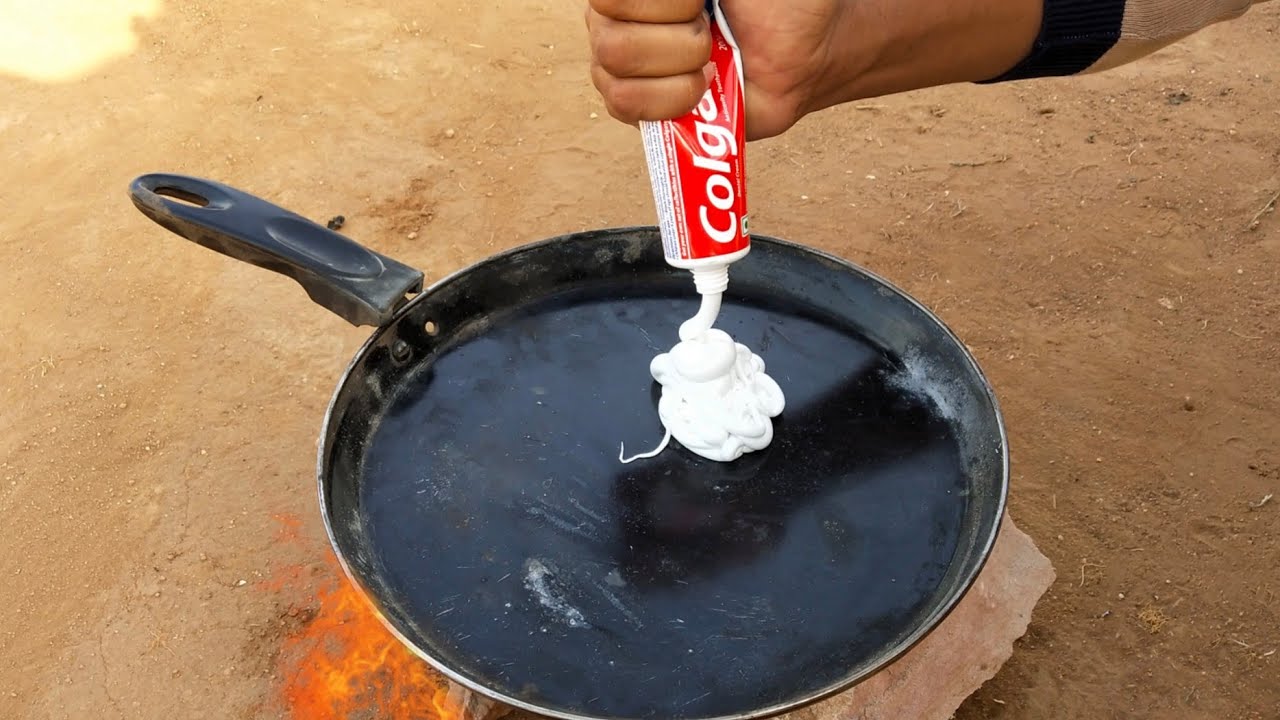 Heating Colgate in Fry Pan experiment || Hot Fry Pan vs Colgate experiment || Experiment king