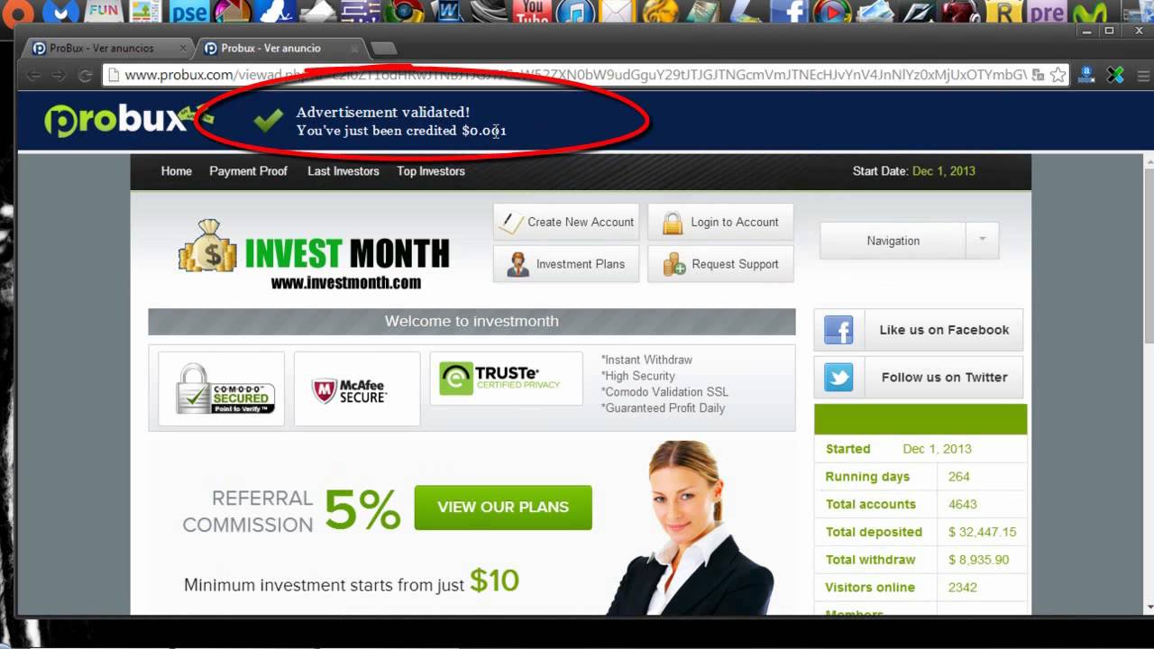 Como registrarse y usar las paginas PTC o Pago por click (Paypal) YouTube