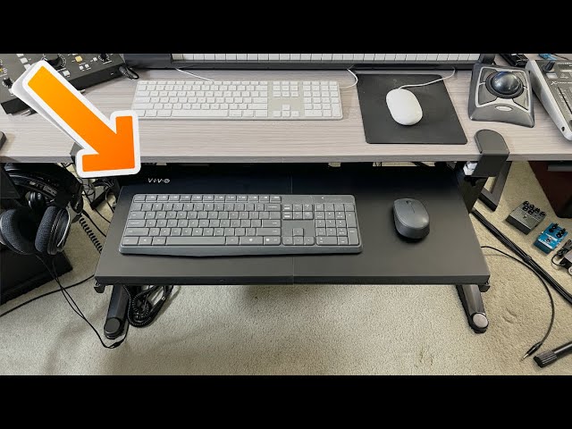 vivo Extra Sturdy Clamp-On Computer Keyboard Tray Platform with Pencil Drawer