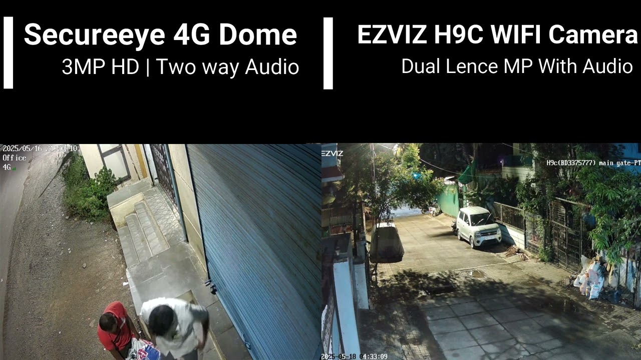 EZVIZ H9C Wifi Camera and Secureye 4G Dome Camera Video Clarity