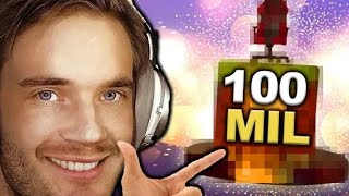 Pewdiepie unboxing his second 100 Million award