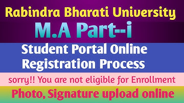 RBU DDE| M.A Part-i Student portal Online Registration Process| Photo, signature upload|Exam enroll