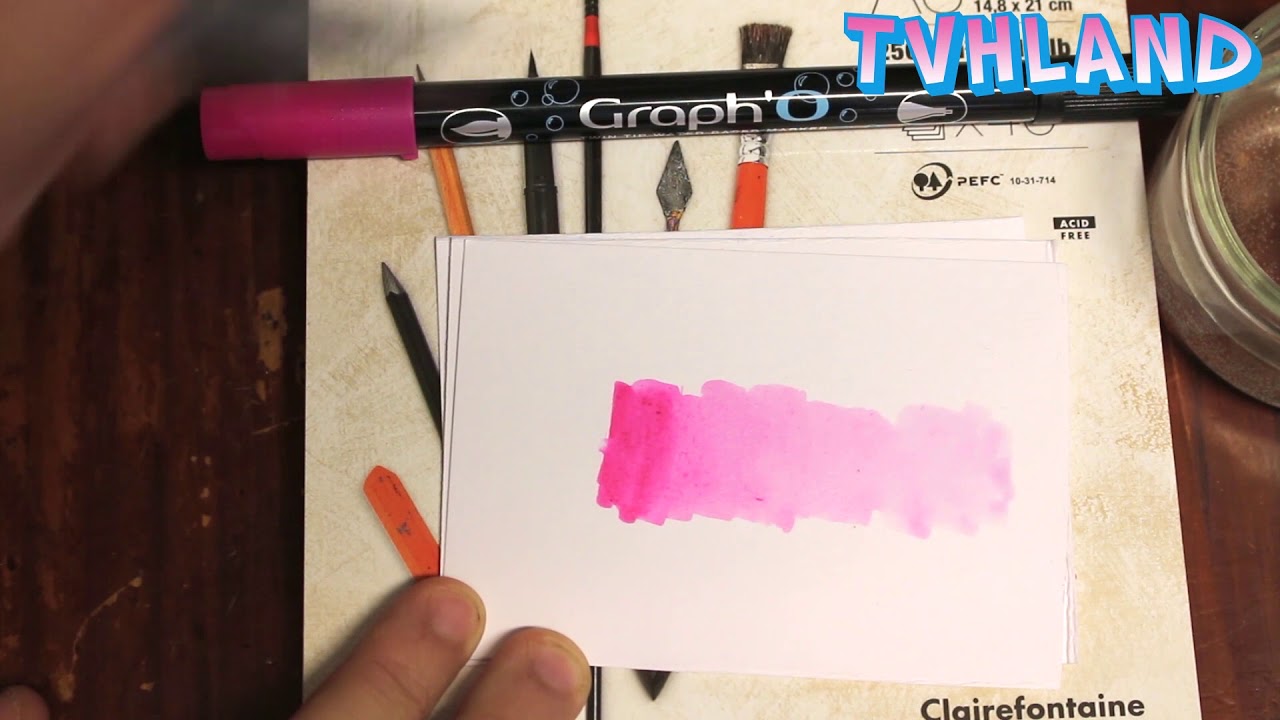 Technique 1 feutre aquarelle - Etirement de couleur - Graph O 