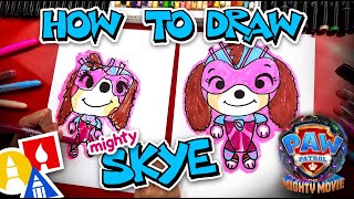 how to draw skye from paw patrol the mighty movie