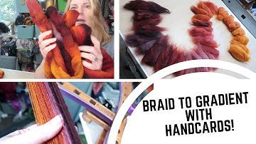 Space Dyed Braid to Gradient Yarn WITHOUT a Drumcarder-Hand Cards Only W/Corriedale! Chain Ply too!