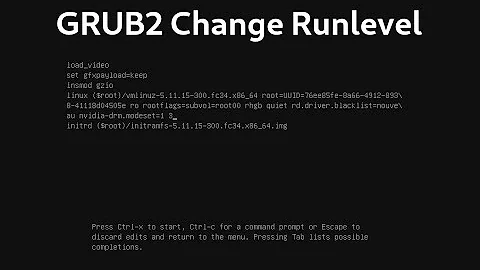 GRUB2 runlevel 3 - Linux change runlevels on GRUB2 using boot parameters