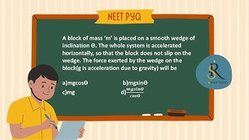 A block of mass ‘m’ is placed on a smooth wedge of inclination ϴ. The whole system is accelerated ho