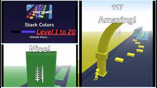 The Most SATISFYING Tile Stacking Game🏃‍♂️🌈 Stack Colors Levels 1 - 20 | Superminigamer | Crazygames screenshot 2