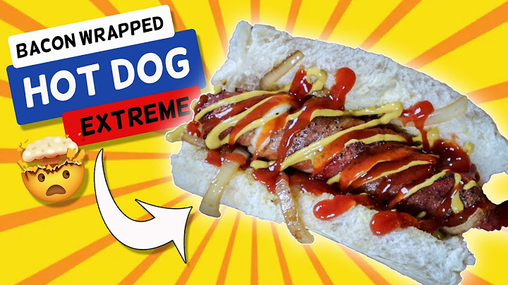 Bacon wrapped sausages with cheese