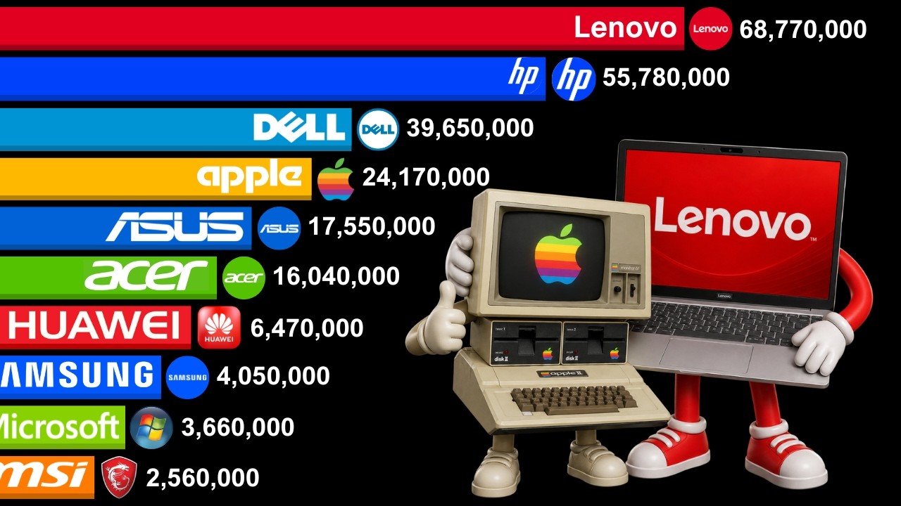 Best Selling Computer The Rise & Fall of the Best Selling Computer Brands 1978–2026 - YouTube