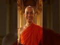 "A cinematic 10-second video of a middle-aged Buddhist monk (Thai style) with a kind and smiling fac