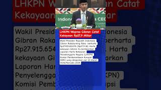 LHKPN Wapres Gibran Catat Kekayaan Rp27,9 Miliar #matalokal