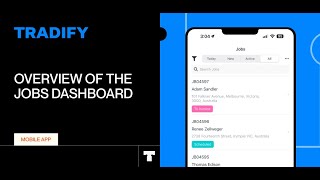 Information Overview of the Jobs Dashboard on the Tradify Mobile App Guide