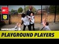 Different types of classic playground footballers