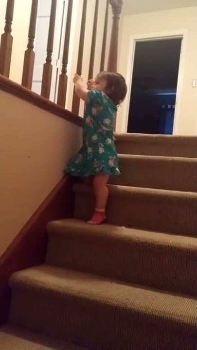 Baby falls down stairs!