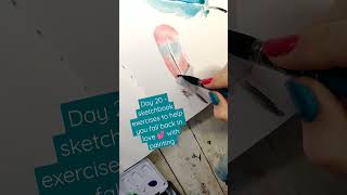 birds of a feather paint together!  #sketchbookideas #sketchbookexercises #watercolorfeather