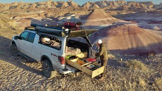 solo truck camping in moab canyons