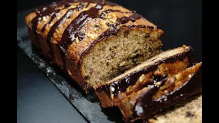 banana cake/bread with chocolate and walnuts-банановый пирог-if Mediterranean Recipes