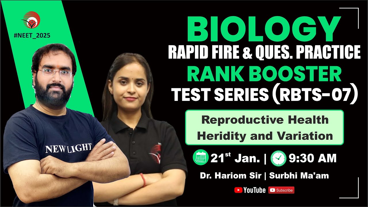LIVE NEET 2025 | BIOLOGY RAPID FIRE REVISION & QUES PRACTICE | RANK ...