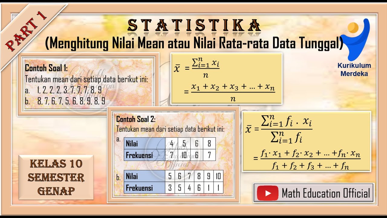 Rata R Menghitung Mean atau Rata rata - YouTube
