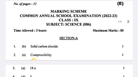 science paper solution 2023 / annual exam 2022-23 / class 9 science paper answer key 2023 / cbse