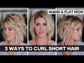 3 Ways To Curl Short Hair | EASY HAIR TUTORIAL