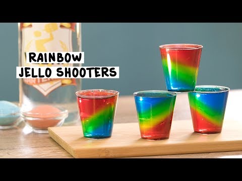 Rainbow Jello Shots in a Cup - Tipsy Bartender