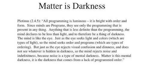 Plotinus - Matter