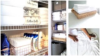 NEW! How To Organize A Small Linen Closet | Organization Tips & Tour