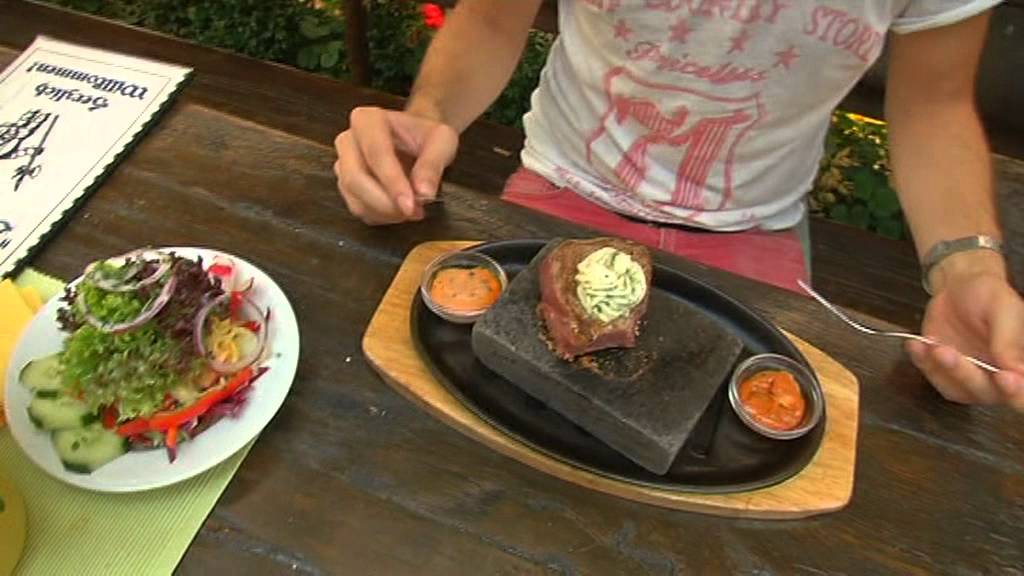 Restaurant Burgwächter Steak vom heissen Stein YouTube