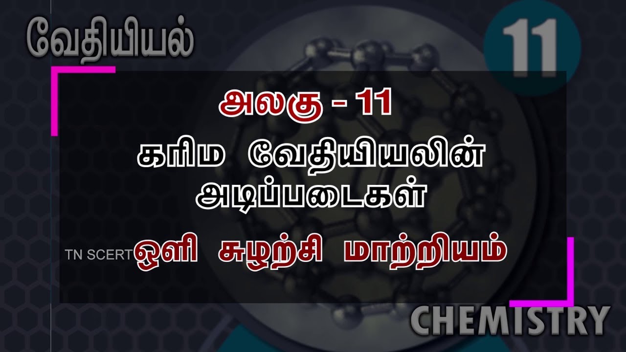 tn scert 11th maths Chemistry Video Lesson - VOL- 2 UNIT - 11 Optical Isomerism Tamil