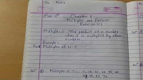 Class- 5 (Part- 1) chapter- 5 (Factors and Multiples  - Exercise- 5.1 )