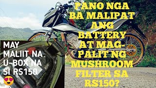 Pano maglipat ng battery sa loob ng airbox ng rs150? #batterylift #mushroomfilter