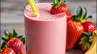 Banana & Strawberry smoothie with raspberry flavour | Summer Smoothies