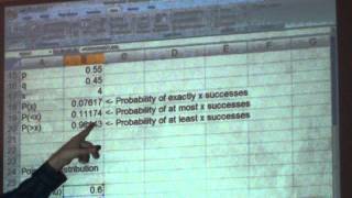 Watts Statistics : Binomial Distribution using Excel Part2