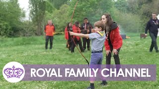 Louis, George and Charlotte Take on Mum and Dad at Archery in Big Help Out