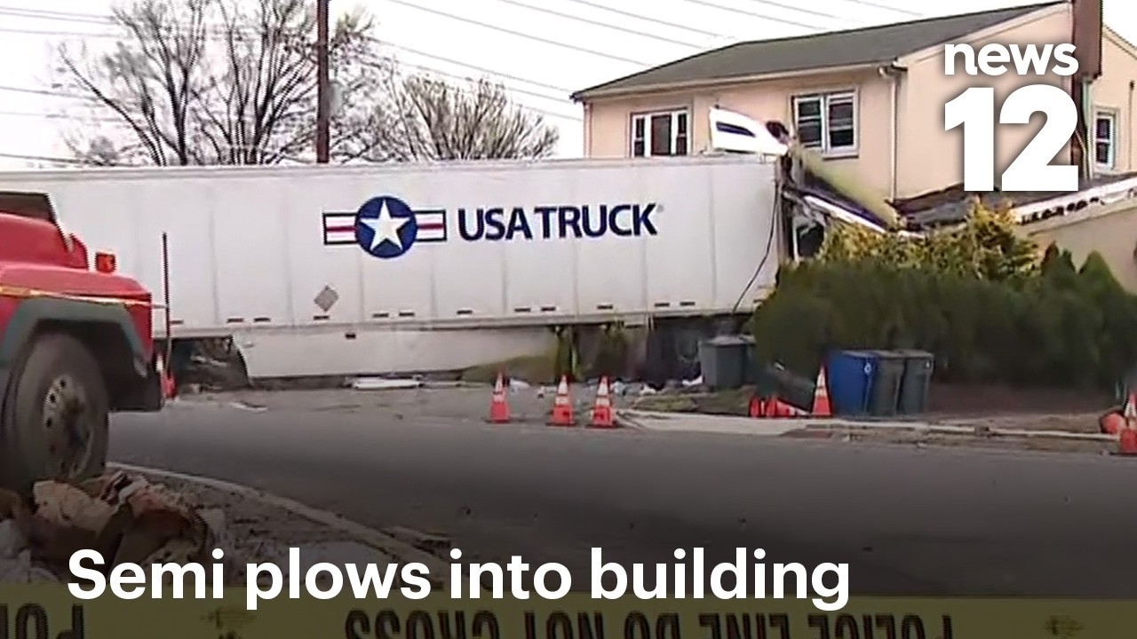 Tractor‑trailer crashes into NJ building off Route 3, driver rescued ...