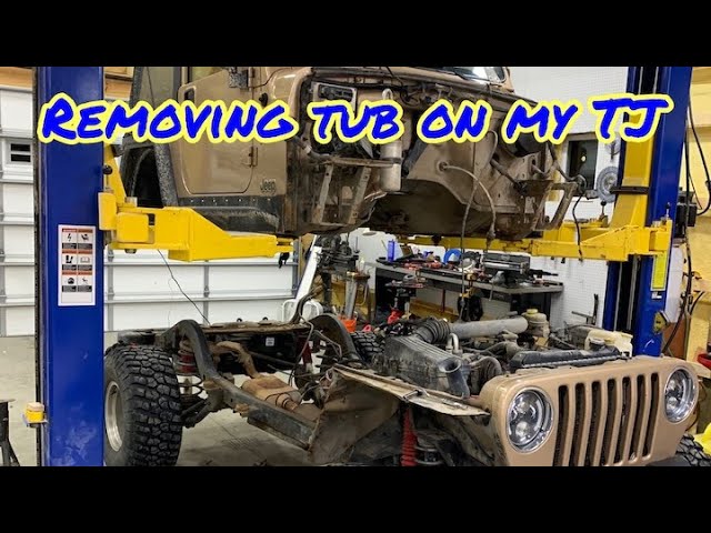 Removing tub from my Jeep TJ, easier than I thought!! - YouTube