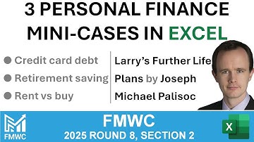 Solving three personal finance mini-cases from the Financial Modeling World Cup