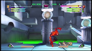 Juggernaut, Hulk and Spiderman kicking ass in Marvel vs Capcom 2