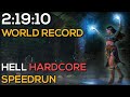 Hell hardcore sorceress speedrun world record  21910 igt  22622 rta  diablo 2 resurrected