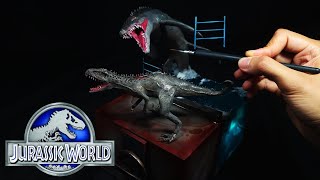 How To Make a Indominus Rex and Mosasaurus Jurassic World Diorama / Polymer Clay / Epoxy resin