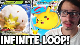 Infinite LOOP Eldegoss V/Flying Pikachu VMAX Deck! Can't OHKO Pikachu GGs! PTCGO